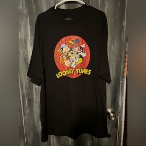 Warner Bros. Black Tee with Looney Tunes Characters